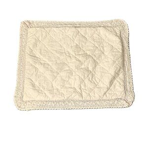 Simply Shabby Crochet Trim Quilted Pillow Sham Pale Pink Queen